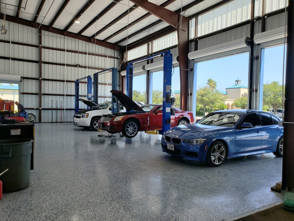 very clean auto repair shop