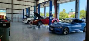 Beckwiths car care auto shop with cars in the shop