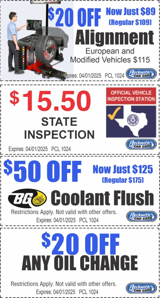 Coupons for Beckwith's Car Care Humble Texas